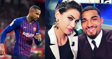 Kevin Prince Boateng and his ex-wife on an Italian TV show. Credit: @ghanasoccernet