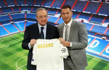 Eden Hazard finally dons Real Madrid colours at Santiago Bernabeu