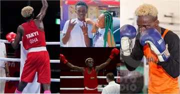 Samuel Takyi: Boxer shows off 'sweet' lady with no-makeup in photo; gets Ghanaians talking