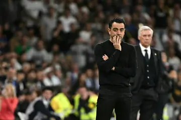 Barcelona's Spanish coach Xavi was angry after Real Madrid beat his team at the Santiago Bernabeu