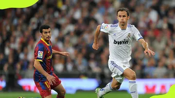 Ricardo Carvalho of Real Madrid and Barcelona's Pedro