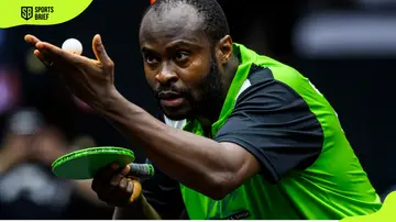Nigeria's Quadri Aruna during the men's table tennis singles