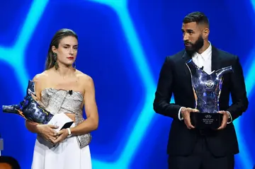 Alexia Putellas and Karim Benzema were named as UEFA players of the year at a ceremony in Istanbul