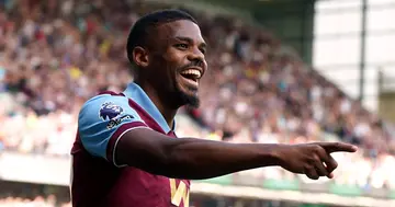 Lyle Foster after scoring for Burnley.