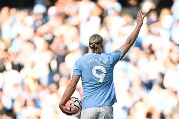 Erling Haaland scored a hat-trick in Manchester City's 5-1 win over Fulham