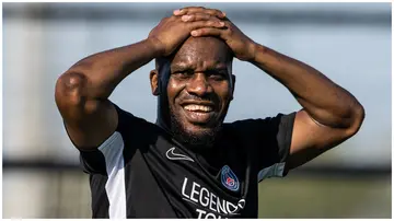 Augustine Jay-Jay Okocha calls for Video Assistant Referee (VAR) use in a Nigerian Professional Football League (NPFL) match. Photo: Martin Dokoupil.