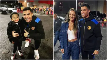 Ronaldo pose with wife, son of Manchester United stars after dramatic comeback win against Atalanta
