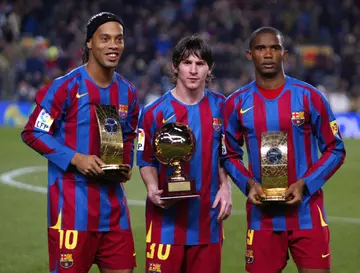 Samuel Eto'o, Lionel Messi, Ronaldinho, Barcelona