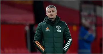 Solskjaer cuts a dejected face during a Man United match. Photo: Getty images.