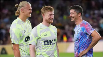 Erling Haaland, Robert Lewandowski, Kevin de Bruyne, Saudi Pro League, Manchester City, Barcelona, Premier League