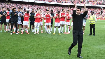Mikel Arteta, Arsenal, Premier League, Manchester City, rivals, warning, rallying cry, supporters, win.
