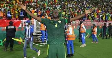 Senegal captain Kalidou Koulibaly celebrating their AFCON success. Credit: @CAF_Online