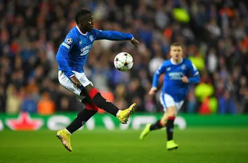 On target - Rangers striker Fashion Sakala (L) scored in a 3-1 win over Kilmarnock