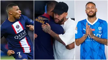 Kylian Mbappe, Neymar, PSG, Al-Hilal, hug, farewell