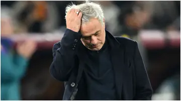 Josè Mourinho looks dejected during the Serie A TIM match between AS Roma and ACF Fiorentina at Stadio Olimpico. Photo by Giuseppe Bellini.