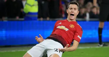 Ander Herrera celebrates after scoring for Man United against Cardiff City on December 22, 2018 in Cardiff, United Kingdom. (Photo by Marc Atkins/Getty Images)