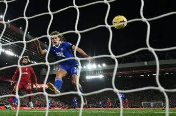 Not again! Leicester City's Belgian defender Wout Faes reacts as he scores his second own goal