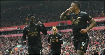 Gabriel Jesus, Arsenal, Bukayo Saka, Premier League, Liverpool, Anfield, Aaron Ramsdale