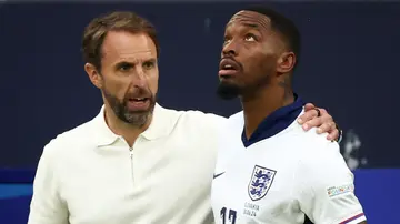 Gareth Southgate, England, Three Lions, Ivan Toney, annoyed, Slovakia, assist, extra time, stoppage time.