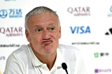 France coach Didier Deschamps speaking to reporters on Tuesday