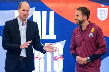 Britain's Prince William speaks with England manager Gareth Southgate