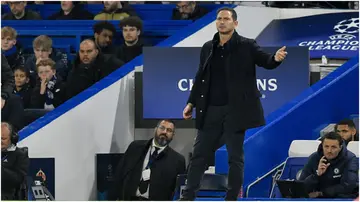 Frank Lampard gestures during the UEFA Champions League quarterfinal second leg match between Chelsea FC and Real Madrid at Stamford Bridge. Photo by Vincent Mignott.