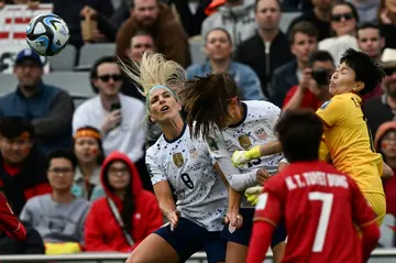 Vietnam's goalkeeper Thi Kim Thanh Tran in action against the Americans