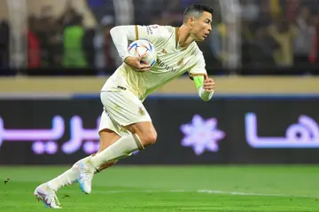 Cristiano Ronaldo grabbed the ball after converting a stoppage-time penalty to break his duck for Al Nassr to secure a draw with Al Fateh