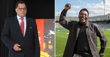 Pele, SAFA President, Danny Jordaan, Tribute, Sport, World, Soccer, Brazilian Legend, South Africa
