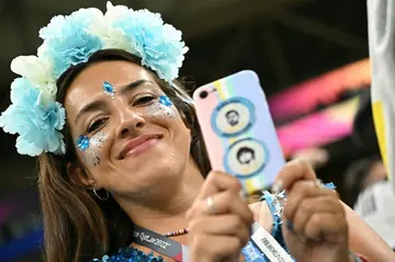 Passionate fans: An Argentina supporter in Doha