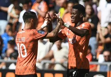 Youngster Dango Ouattara (R) has burst onto the scene for Lorient this season