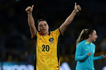 Sam Kerr celebrates