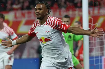 Lois Openda netted the opening goal for Leipzig
