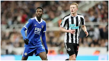 Leicester City midfielder, Wilfred Ndidi, and Newcastle's Sean Longstaff in a past Carabao Cup quarter-final. Photo: Plumb Images.