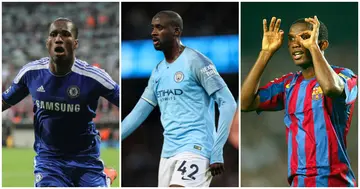 Didier Drogba, Samuel Eto'o, Yaya Toure, Barcelona, Chelsea, Manchester City, Ballon d'Or, England, Africa