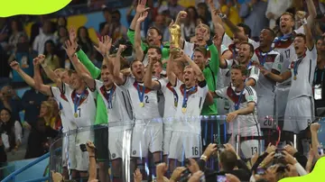 German players celebrate after winning the World cup 2014