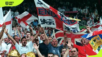 England fans get behind the team at the UEFA Euro 1996