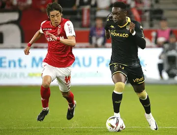 Folarin Balogun (R) scored for Monaco against his former side