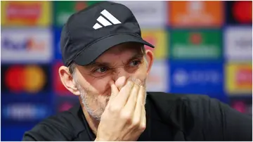 Bayern Munich coach, Thomas Tuchel speaks to the media ahead of their UCL meeting with Manchester United at Old Trafford.