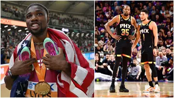 Noah Lyles, Letsile Tebogo, Kevin Durant, Devin Booker, NBA, 2023 World Athletic Championships