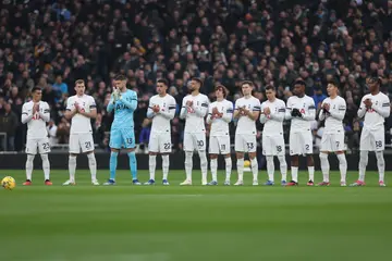 Tottenham Hotspur players line up