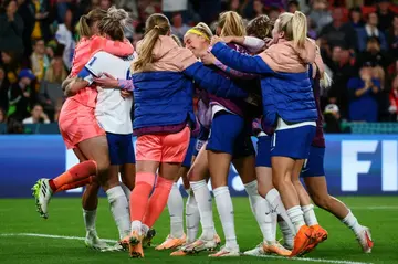 England's players celebrate the penalty shoot-out victory against Nigeria -- but know they will have to improve to win the World Cup