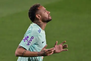Neymar in training in Doha this week