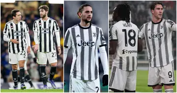 Adrien Rabiot, Manuel Locatelli, Federico Chiesa, Dusan Vlahovic, Moise Kean, Juventus.