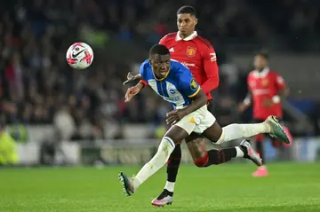 Ecuadorian midfielder Moises Caicedo (left) could join Liverpool for a British record transfer fee of £110 million