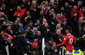 Marcus Rashford scored the winner as Manchester United beat Manchester City 2-1