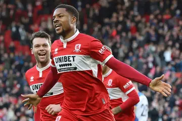 Middlesbrough striker Chuba Akpom scored twice in a 5-0 win over Reading in the English Championship