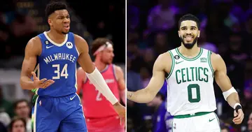 Giannis Antetokounmpo, Jayson Tatum, Milwaukee Bucks, Boston Celtics, Philadelphia 76ers, Joel Embiid, James Harden, Denver Nuggets, Nikola Jokic, Golden State Warriors, Steph Curry, Phoenix Suns, Kevin Durant