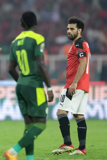 Sadio Mane (L) and Mohamed Salah faced each other in the final of the last Cup of Nations in Cameroon two years ago