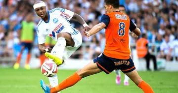 Andre Ayew in action for Marseille against Montpellier. Credit: Getty Images